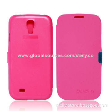 PU Leather Flip Cases for Samsung Galaxy S4 i9500, Various Colors/Patterns with Magnetic Buckle